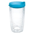 thumbnail image 1 of Tervis  Clear & Colorful Lidded Made in USA Double Walled Insulated Travel Tumbler, Turquoise Lid 16oz, 1 of 9