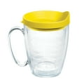 thumbnail image 1 of Tervis  Clear & Colorful Lidded Made in USA Double Walled Insulated Travel Tumbler, Yellow Lid - 16oz Mug, 1 of 9