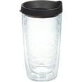 thumbnail image 1 of Tervis Clear & Colorful Lidded Made in USA Double Walled  Insulated Tumbler Travel Cup Keeps Drinks Cold & Hot, 16oz, Black Lid, 1 of 9