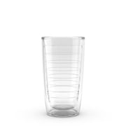 Tervis Clear & Colorful Tabletop Double Walled Insulated Tumbler Travel Cup Keeps Drinks Cold & Hot, 16oz, Clear