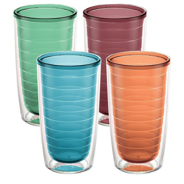 Tervis Clear & Colorful Tabletop Made in USA Double Walled Insulated  Tumbler Travel Cup Keeps Drinks Cold & Hot, 16oz - 4pk, Assorted