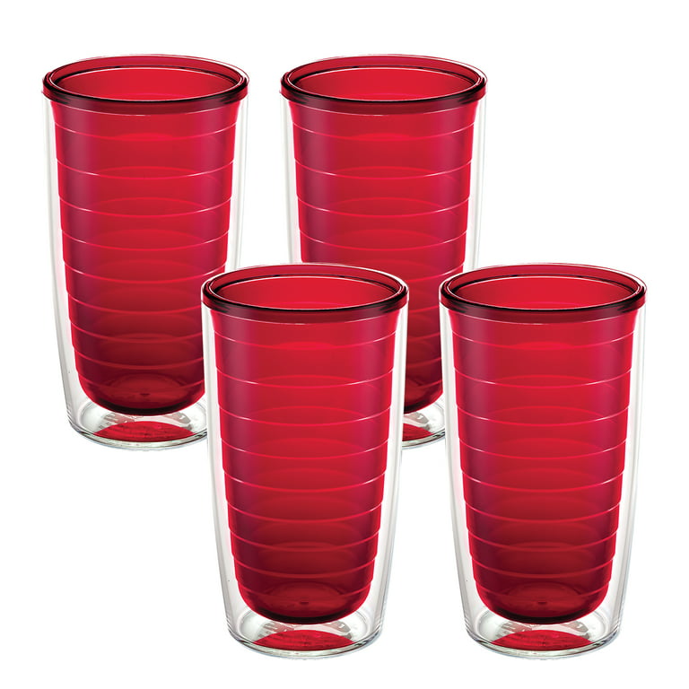 Tervis Clear & Colorful Tabletop Made in USA Double Walled Insulated  Tumbler Travel Cup Keeps Drinks Cold & Hot, 16oz - 2pk, Red 