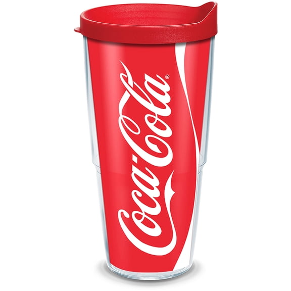 Tervis Coca-Cola - Coke Can Made in USA Double Walled  Insulated Tumbler Travel Cup Keeps Drinks Cold & Hot, 24oz, Red Lid