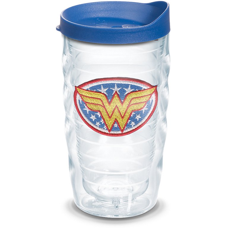 Wonder Woman Logo Glitter Cup w/Straw