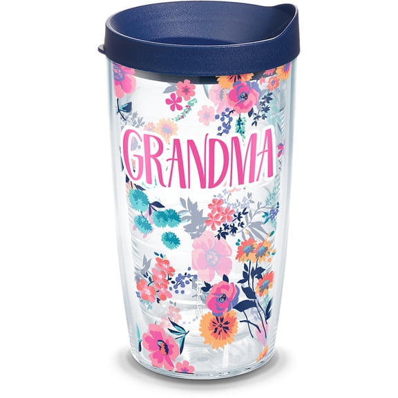 Tervis Dainty Floral Mother's Day Made in USA Double Walled  Insulated Tumbler Travel Cup Keeps Drinks Cold & Hot, 16oz, Grandma