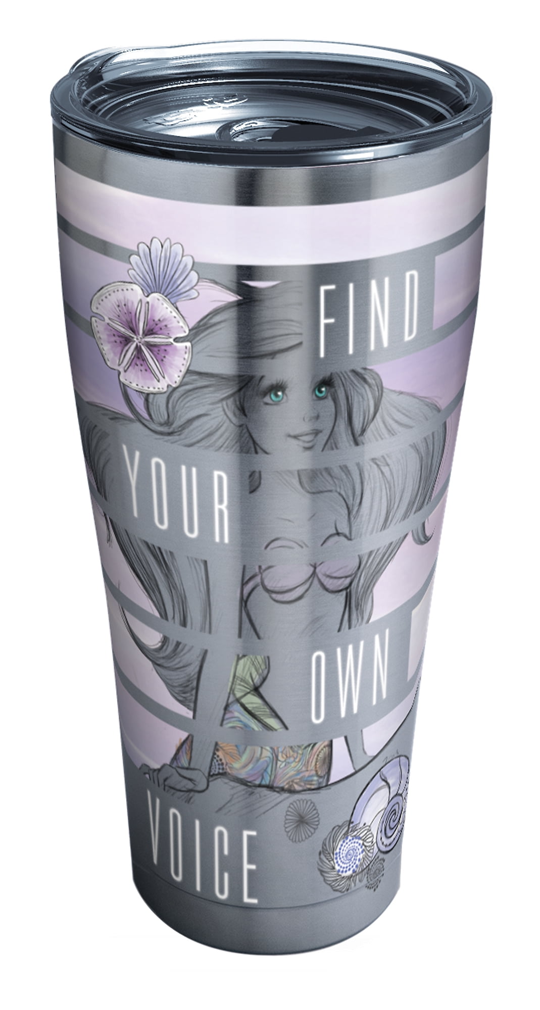 Tervis Traveler Disney The Little Mermaid Thoughtful Ariel  Triple Walled Insulated Tumbler Travel Cup Keeps Drinks Cold & Hot, 30oz,  Stainless Steel: Tumblers & Water Glasses