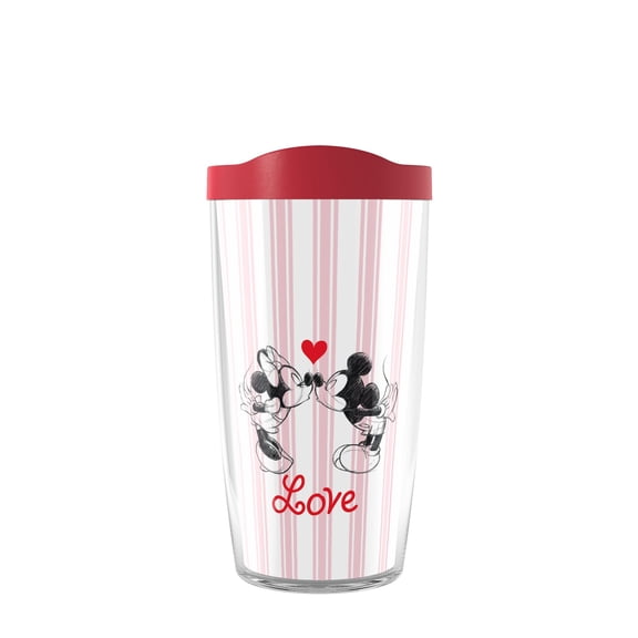 Tervis Disney - Mickey & Minnie Valentines Made in USA Double Walled Insulated Tumbler Travel Cup Keeps Drinks Cold & Hot, 16oz, Classic