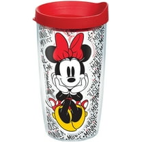 Tervis Disney - Minnie Mouse Name Pattern Made in USA Double Walled  Insulated Tumbler Travel Cup Keeps Drinks Cold & Hot, 16oz, Red Lid