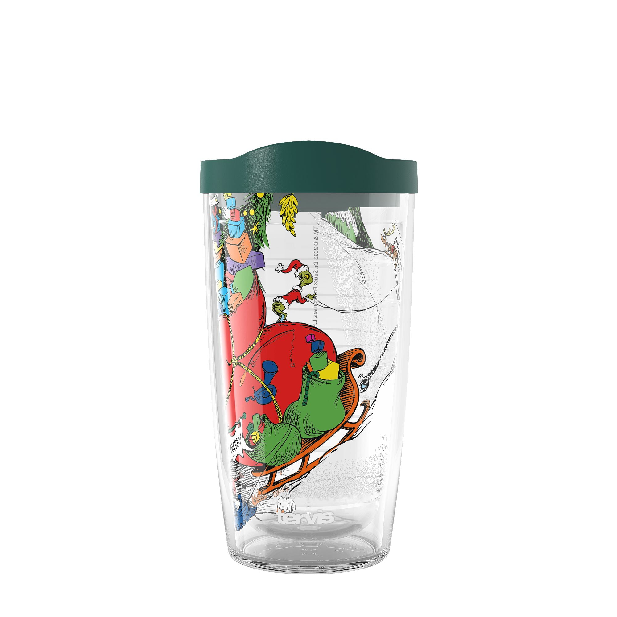the grinch 16 oz tumbler cup lid and straw christmas portable cup dr seuss  new