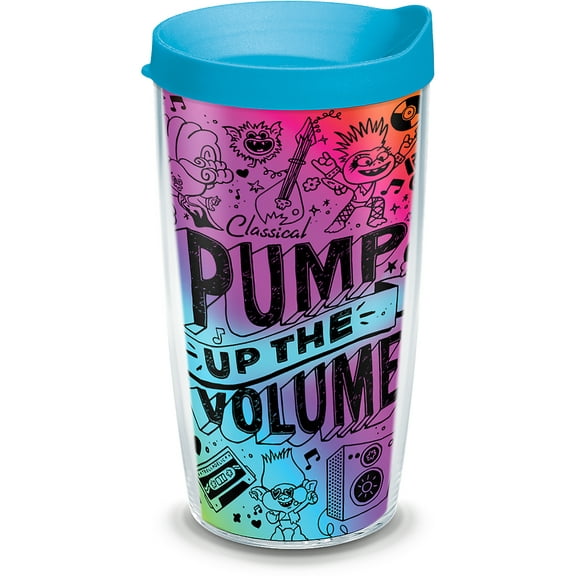 Tervis DreamWorks Trolls Pump Up the Volume Made in USA Double Walled Insulated Travel Tumbler, Classic - 16oz