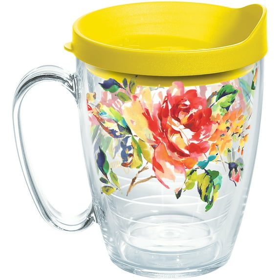 Tervis Fiesta Floral Bouquet Made in USA Double Walled Insulated Tumbler Travel Cup Keeps Drinks Cold & Hot, 16oz Mug, Classic