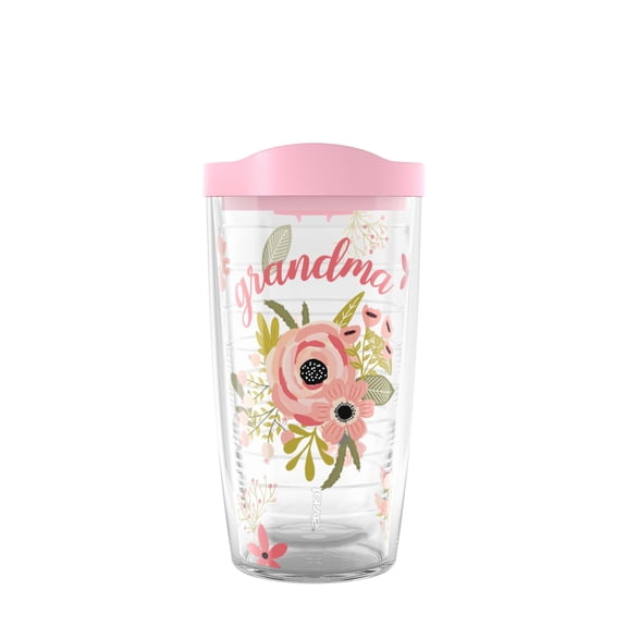 Tervis Floral Cluster Mother's Day Made in USA Double Walled Insulated Tumbler Travel Cup Keeps Drinks Cold & Hot, 16oz, Grandma