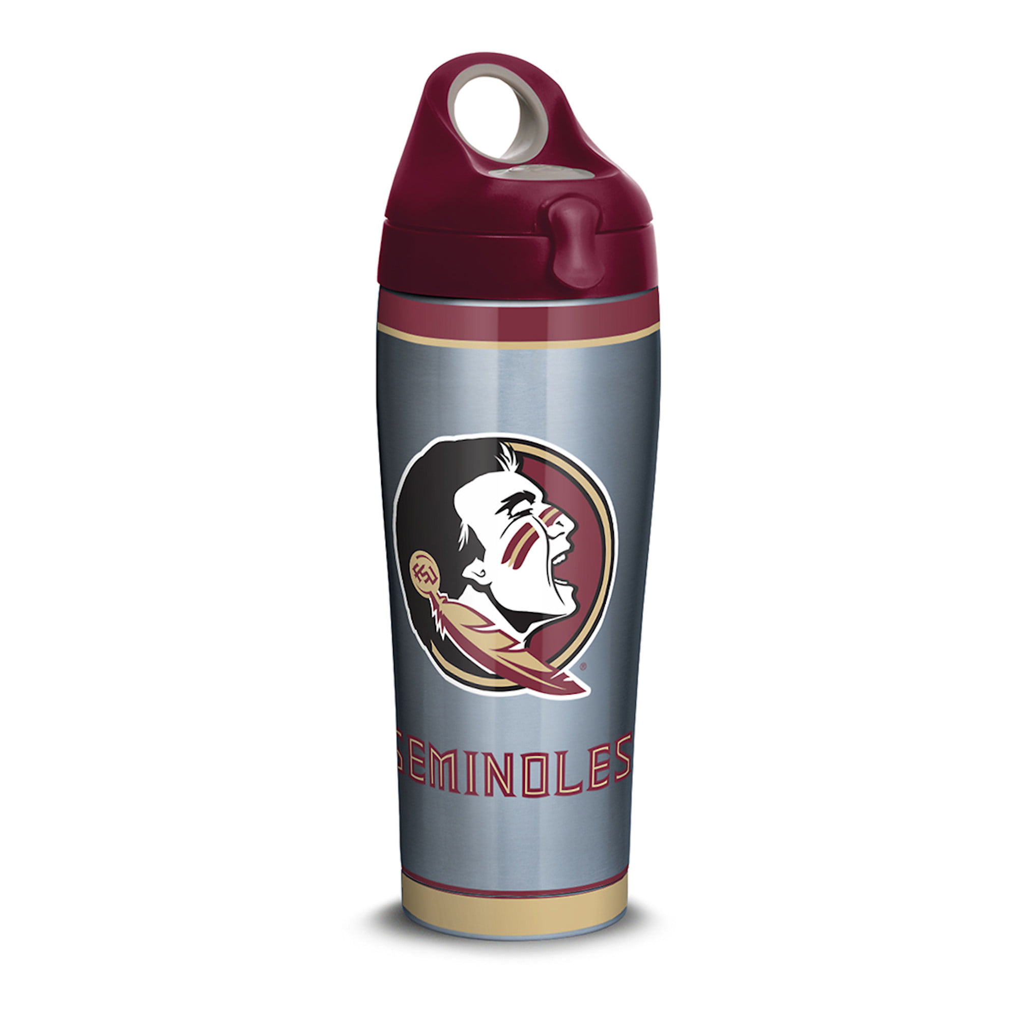 Campus Colors NCAA Stainless Steel Water Bottle - Twist on cap - 24 oz -  Carry Clip - Keeps Your Drinks Hot or Cold for Hours