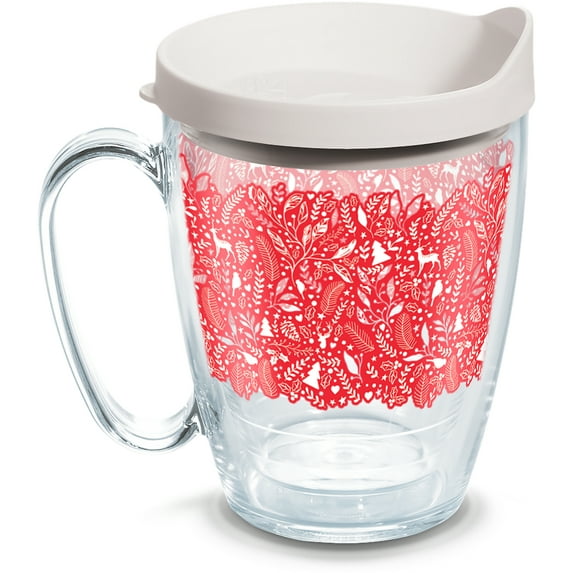 Tervis Foliage And Fern Christmas Holiday Made in USA Double Walled Insulated Tumbler Travel Cup Keeps Drinks Cold & Hot, 16oz Mug, Classic