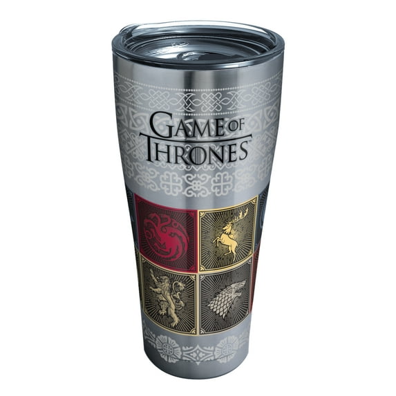 Tervis Game of Thrones™ Triple Walled Insulated Tumbler Travel Cup Keeps Drinks Cold & Hot, 30oz - Stainless Steel, House Sigils