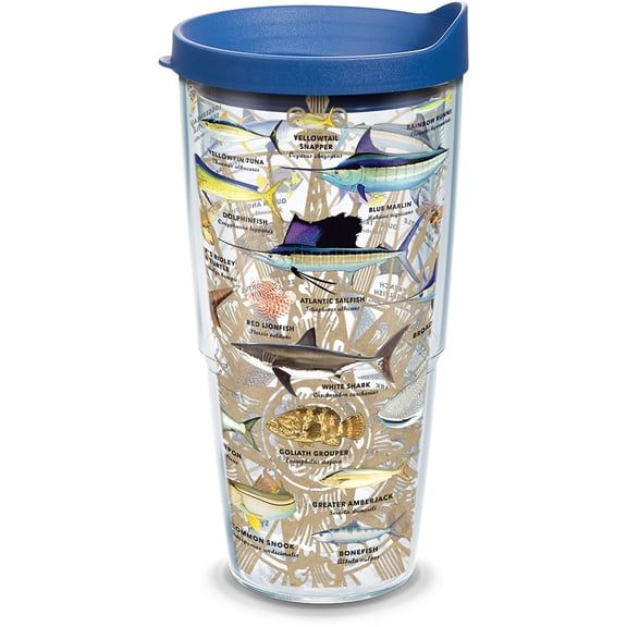 Tervis Guy Harvey - Charts Made in USA Double Walled Insulated Tumbler Travel Cup Keeps Drinks Cold & Hot, 24oz, Classic