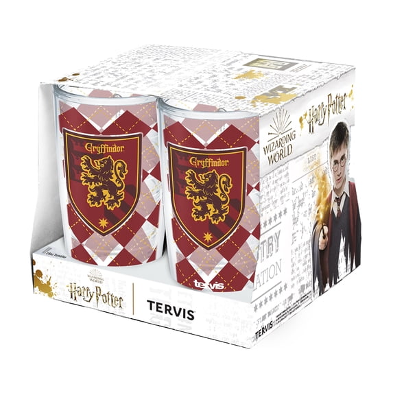 Tervis Harry Potter House Rules Collection Made in USA Double Walled Insulated Tumbler Travel Cup Keeps Drinks Cold & Hot, 16oz - 4pk, Gryffindor