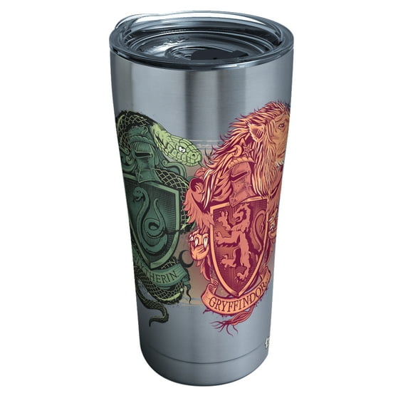 Tervis Harry Potter - Illustrated Crests Triple Walled Insulated Tumbler Travel Cup Keeps Drinks Cold & Hot, 20oz - Stainless Steel, Stainless Steel