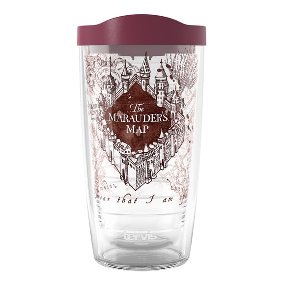 Tervis Harry Potter The Marauder's Map Made in USA Double Walled Insulated Tumbler Travel Cup Keeps Drinks Cold & Hot, 16oz, Classic