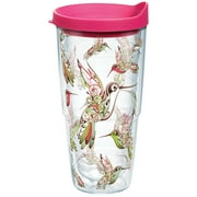 Tervis Hummingbirds Made in USA Double Walled  Insulated Tumbler Travel Cup Keeps Drinks Cold & Hot, 24oz, Clear