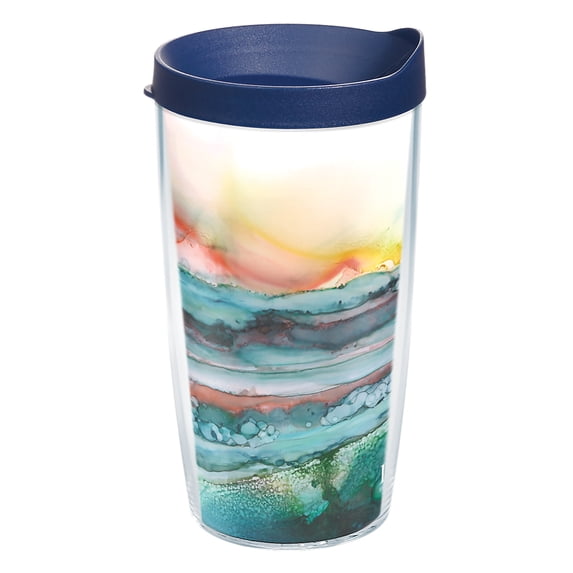 Tervis Inkreel - Coral Stretch Made in USA Double Walled Insulated Tumbler Travel Cup Keeps Drinks Cold & Hot, 16oz, Classic