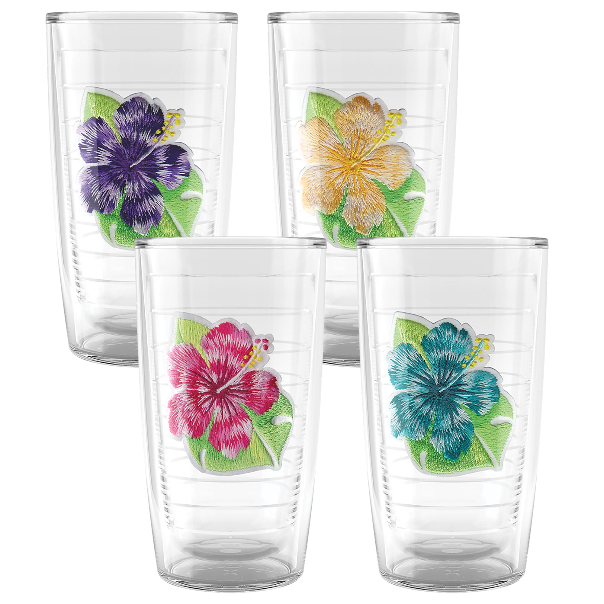 Hibiscus Print Plastic Cups