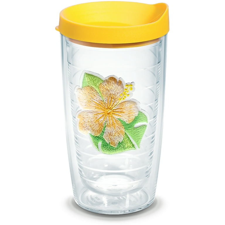 Tropical Double Wall Tumbler Travel Cup w/Straw - 16oz