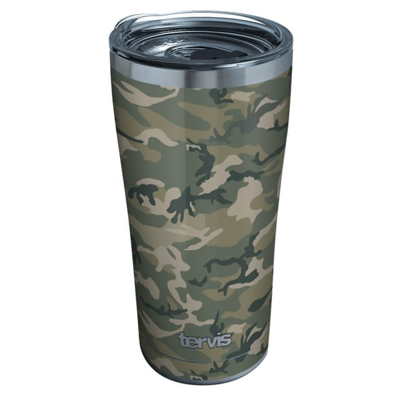 Tervis Jungle Camo Triple Walled Insulated Tumbler Travel Cup Keeps Drinks Cold & Hot, 20oz, Stainless Steel