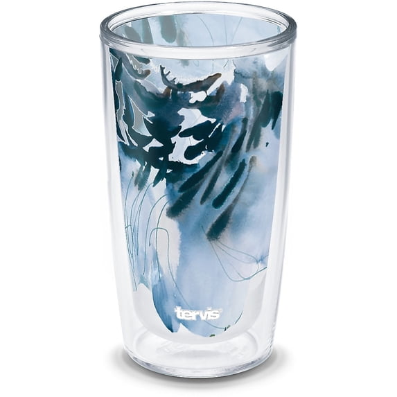 Tervis Kelly Ventura Crystal Blue Collection Made in USA Double Walled Insulated Travel Tumbler, Bloom Slate - 16oz