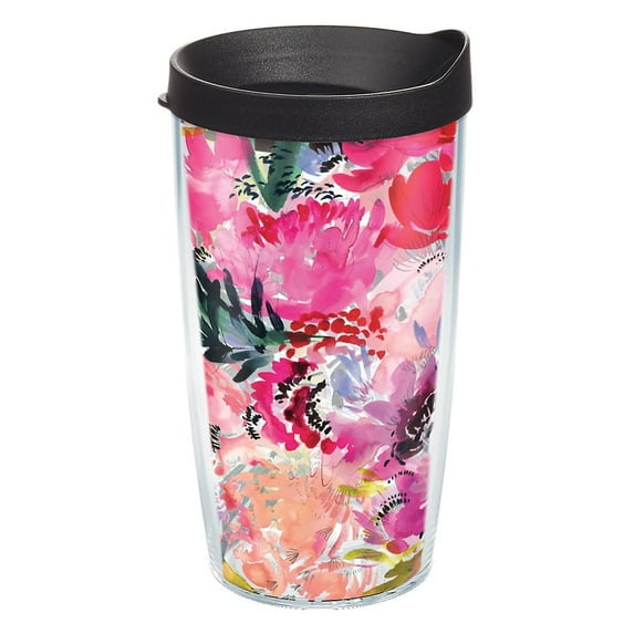 Tervis Kelly Ventura Floral Collection Made in USA Double Walled Insulated Travel Tumbler, Perennial Garden 16oz - Classic