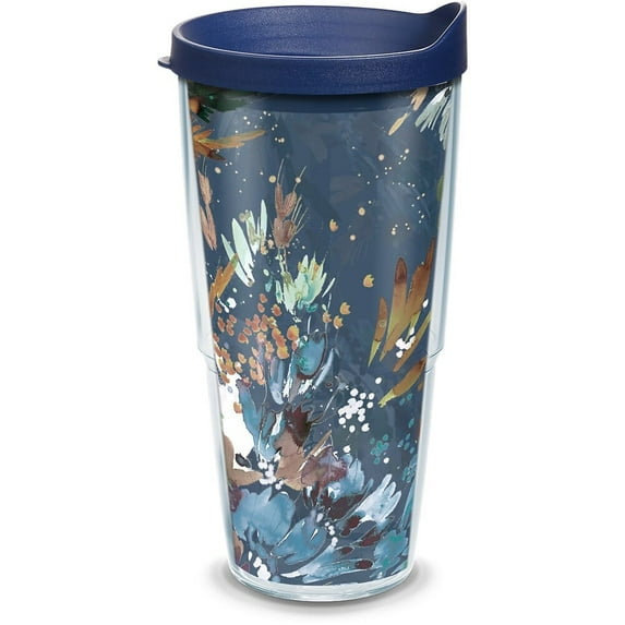 Tervis Kelly Ventura Midnight Garden Made in USA Double Walled Insulated Travel Tumbler, Classic 24oz