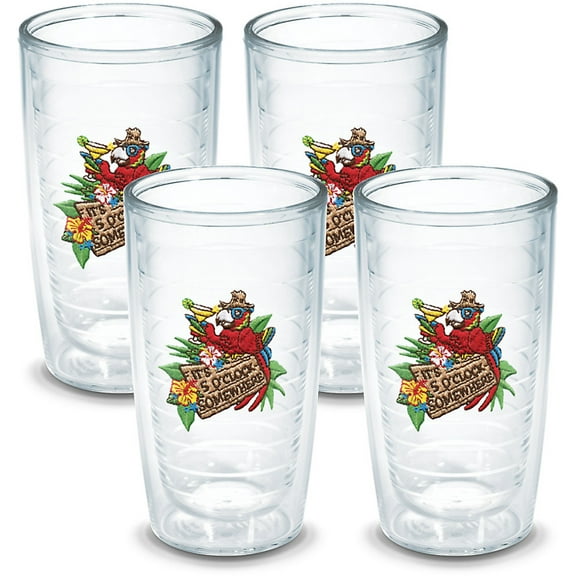 Tervis Margaritaville - It's 5 O'Clock Somewhere - Red Parrot Made in USA Double Walled  Insulated Tumbler Travel Cup Keeps Drinks Cold & Hot, 16oz 4pk, Red Parrot