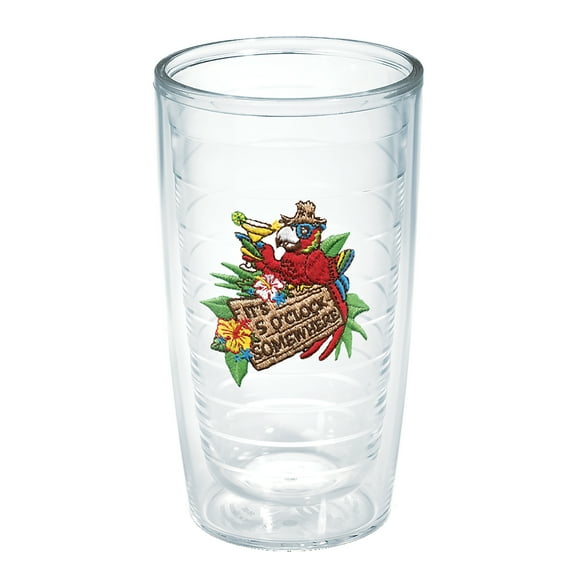 Tervis Margaritaville - It's 5 O'Clock Somewhere - Red Parrot Made in USA Double Walled Insulated Tumbler Travel Cup Keeps Drinks Cold & Hot, 16oz - No Lid, Red Parrot