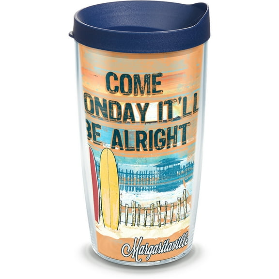 Tervis Margaritaville - Come Monday Made in USA Double Walled  Insulated Tumbler Travel Cup Keeps Drinks Cold & Hot, 16oz, Clear