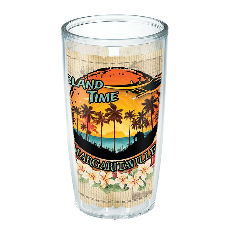 Tervis Margaritaville - Island Time Made in USA Double Walled Insulated  Tumbler Travel Cup Keeps Drinks Cold & Hot, 16oz - No Lid, Clear
