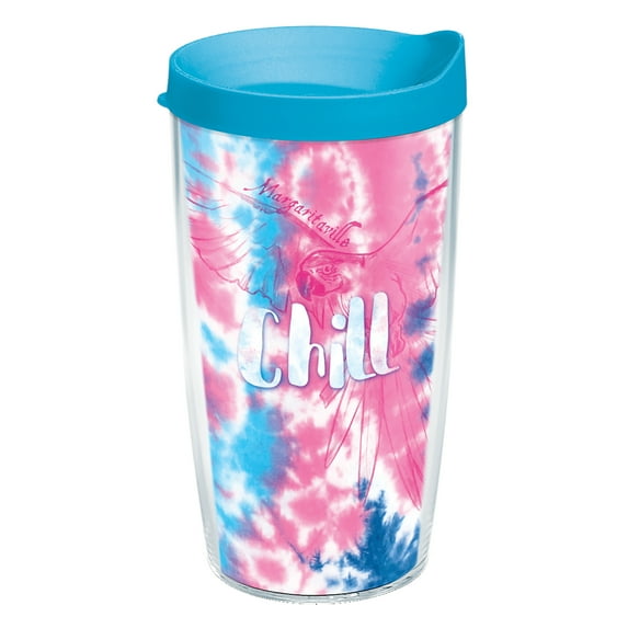 Tervis Margaritaville Tie Dye Chill Made in USA Double Walled Insulated Travel Tumbler, Clear 16oz