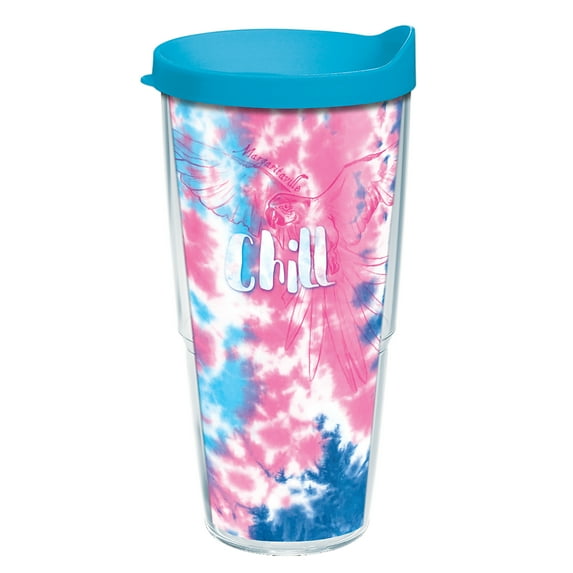 Tervis Margaritaville Tie Dye Chill Made in USA Double Walled Insulated Travel Tumbler, Clear 24oz