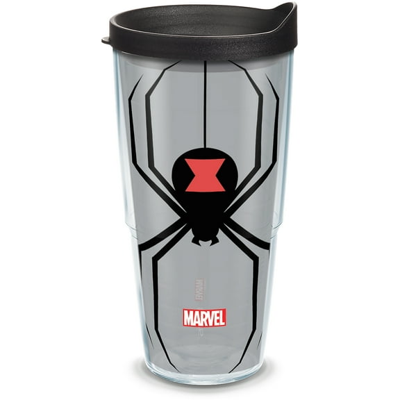 Tervis  Marvel Black Widow Made in USA Double Walled Insulated Travel Tumbler, Clear 24oz
