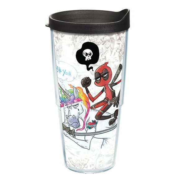 Tervis Marvel Deadpool Let's Do This Made in USA Double Walled Insulated Travel Tumbler, Classic 24oz
