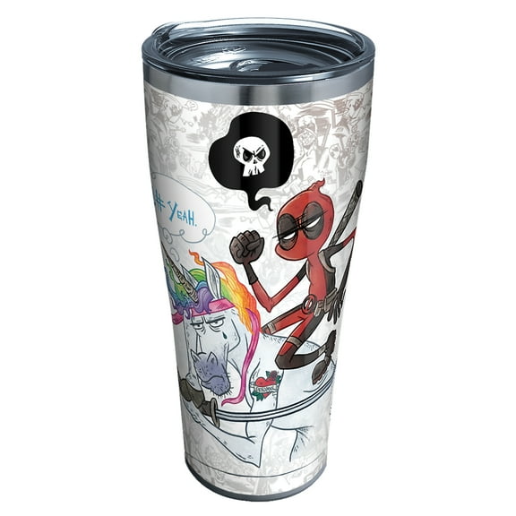 Tervis Marvel - Deadpool Let's Do This Triple Walled  Insulated Tumbler Travel Cup Keeps Drinks Cold & Hot, 30oz, Stainless Steel