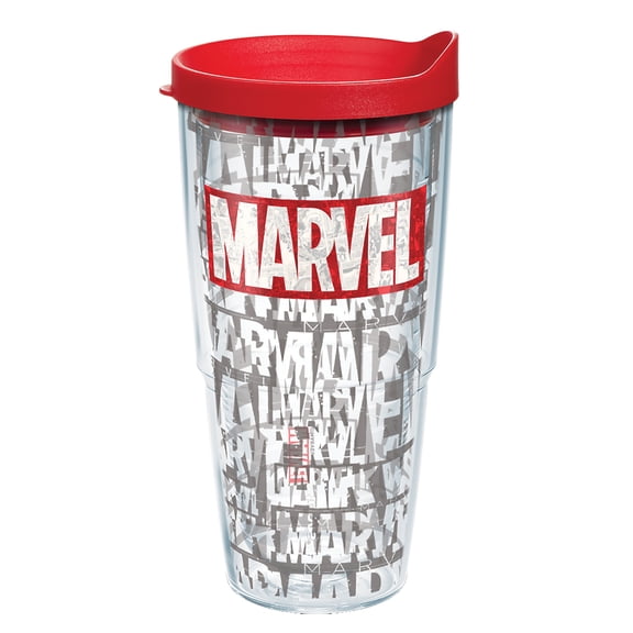 Tervis  Marvel Logo Made in USA Double Walled Insulated Travel Tumbler, Classic 24oz