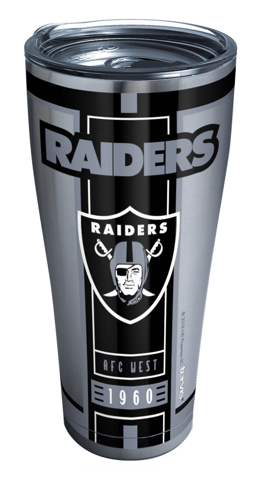 NFL Oakland Raiders Blitz 24 oz Stainless Steel Water Bottle with lid 