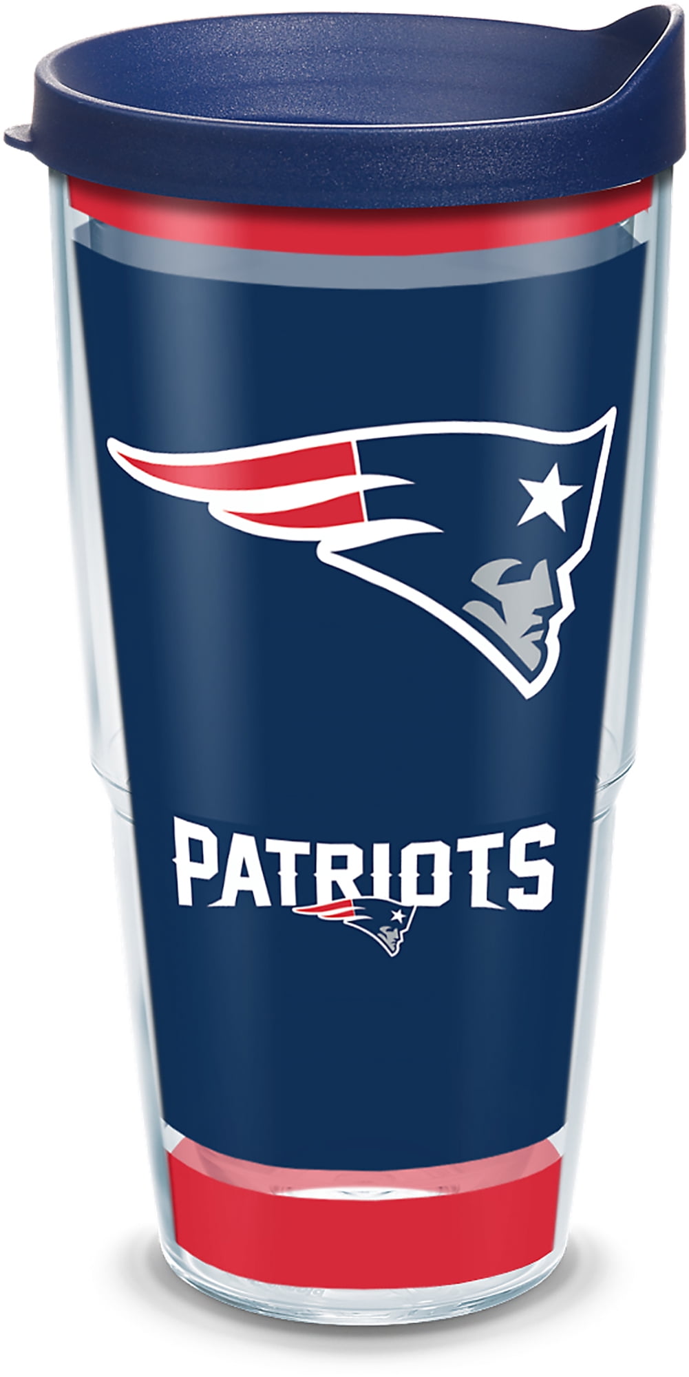 20oz New England Patriots NFL tumbler with box, lid and straw