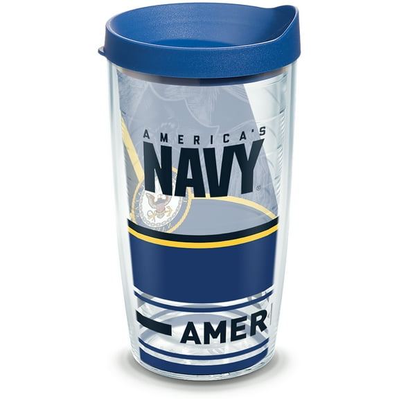 Tervis  Navy Forever Proud Made in USA Double Walled Insulated Travel Tumbler, Classic 16oz