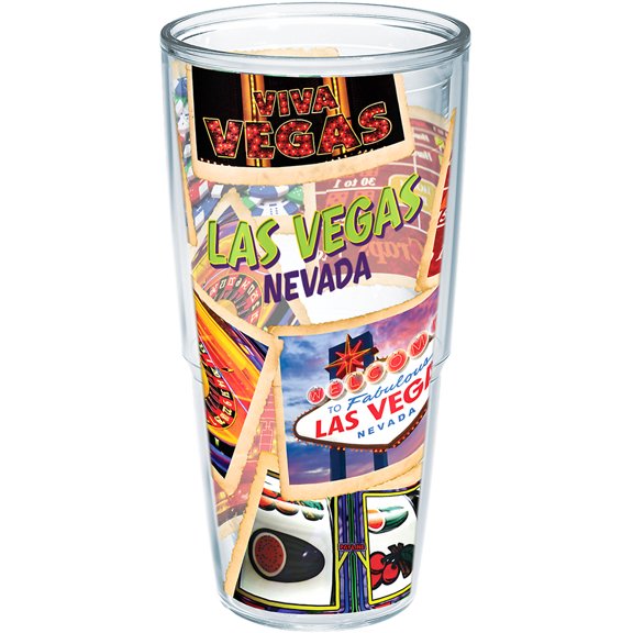Tervis Nevada - Las Vegas Made in USA Double Walled  Insulated Tumbler Travel Cup Keeps Drinks Cold & Hot, 24oz - No Lid, Collage
