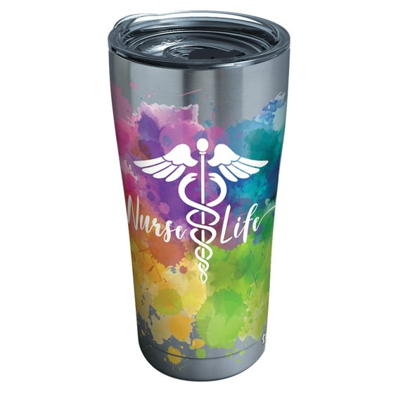 Tervis Nurse Watercolor Triple Walled Insulated Tumbler Travel Cup Keeps Drinks Cold & Hot, 20oz, Stainless Steel