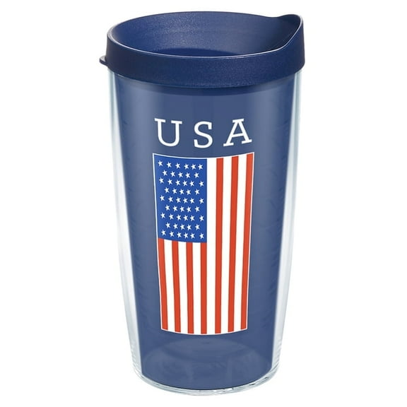 Tervis USA Flag Wrap 16 Oz. BPA Free Insulated Tumbler with Travel Lid
