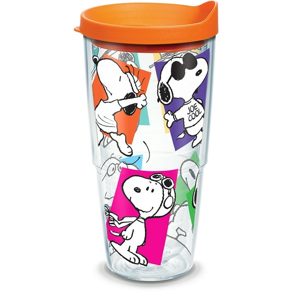 Tervis Peanuts Multi-Snoopy Made in USA Double Walled Insulated Tumbler Travel Cup Keeps Drinks Cold & Hot, 24oz, Classic