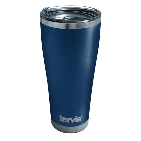Tervis Powder Coated Stainless Steel Triple Walled Insulated Tumbler Travel Cup Keeps Drinks Cold & Hot, 30oz Legacy, Deepwater Blue