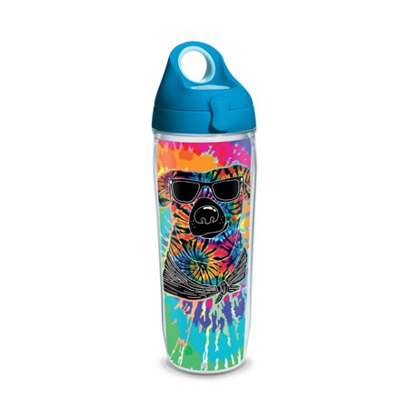 Tervis Project Paws Tie Dye Dog with Sunglasses 24 oz Water Bottle with turquoise lid